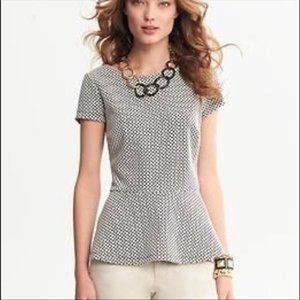 Banana Republic Honeycomb Pattern Peplum Top